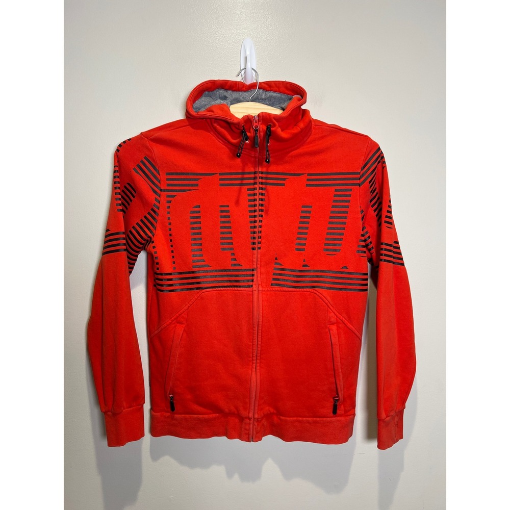 ThirtyTwo Stamped Zip Fleece Mens Medium Red Graphic Water Repellent Hoodie